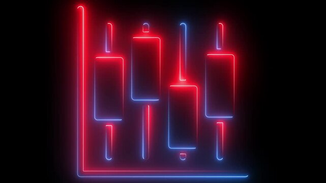 Glowing Neon Forex Icon, Foreign Exchange Market Symbol, 4k Motion Graphic Video on Black Background