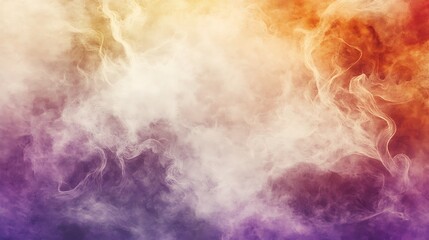 Abstract composition featuring swirling smoke in multiple vibrant colors