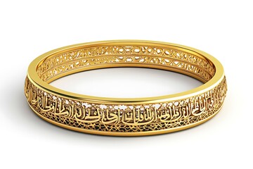 Golden Belt of the Kaaba with Intricate Arabic Calligraphy.