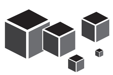 Cube icon in vector, Augmented reality. cube symbol, 3D Cube line icon, Abstract Cube Hexagon Logo for website design and mobile, app 