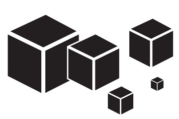 Cube icon in vector, Augmented reality. cube symbol, 3D Cube line icon, Abstract Cube Hexagon Logo for website design and mobile, app 