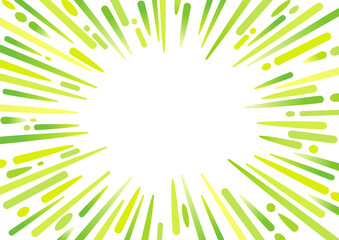 カラフルでポップな集中線のフレーム green