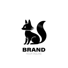 Kitsune Logo. Kitsune Logo Design. Kitsune Logo Brand. Kitsune Logo Vector Design Isolated on White Background