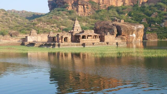 Amazing ancient hindu temple complex at Badami , tourist destination in Karnataka, India