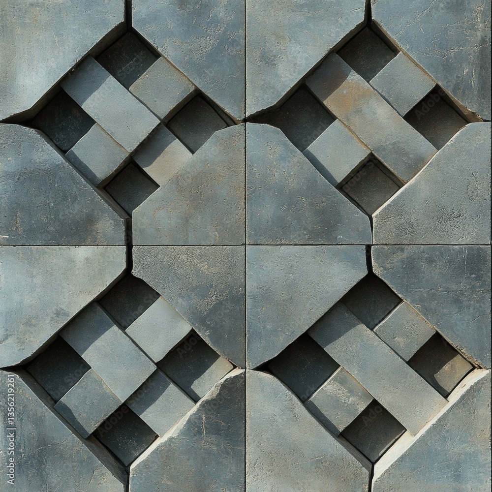 Poster textured gray wall panels with geometric pattern showcasing intricate design and structure for moder