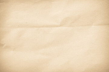 Old paper vintage texture surface for background. Recycle pale brown paper crumpled texture, Cream color recycled kraft paper texture blank with copy space for text.
