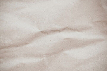 Old paper vintage texture surface for background. Recycle pale brown paper crumpled texture, Cream color recycled kraft paper texture blank with copy space for text.