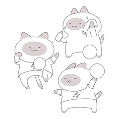 Cartoon cat engaging in a football-related activity