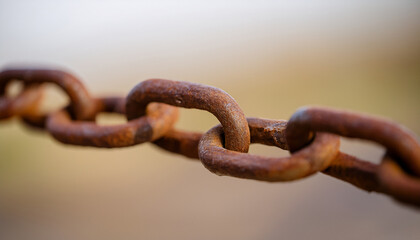 Fototapeta premium Rusted iron chain links.