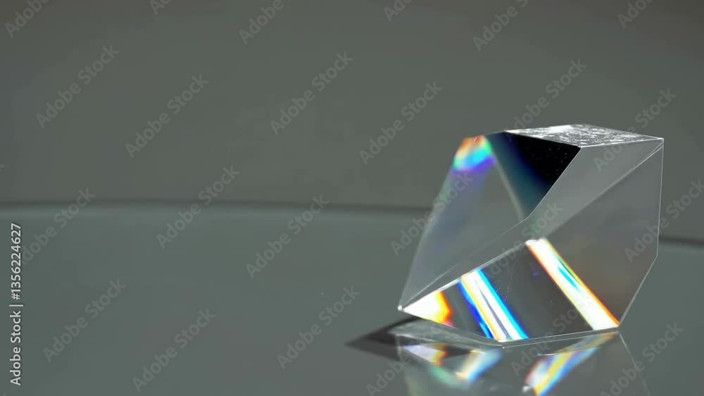 Poster dancing light rays on prismatic crystal create captivating rainbow effects in slow motion sequence