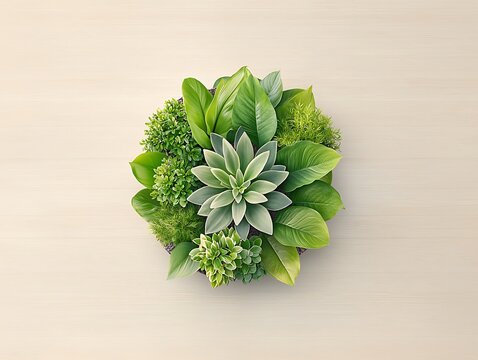 Lush Green Plants for Circular Arrangement.