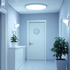 Modern Hospital Corridor. (1)