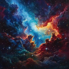 Surreal galaxy-filled sky blending vivid colors and sparkling stars, cosmic and otherworldly, artistic and vibrant, ultra-detailed