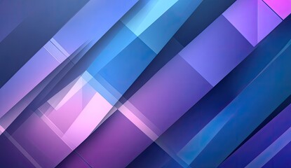 Obraz premium Abstract geometric shapes in vibrant shades of purple, blue, and pink. Intricate overlapping layers create a dynamic visual effect