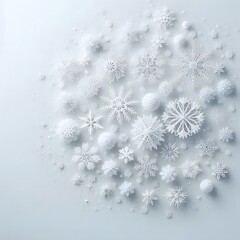 A white snowflakes background isolated on white background