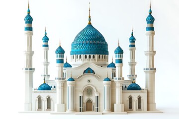 Qol Sharif Mosque in Russia with Blue-Topped Minarets.