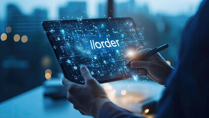 Digital order processing on tablet