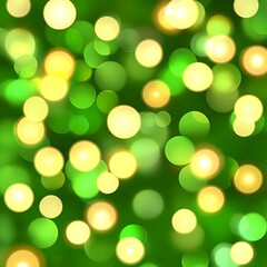 Obraz premium Colorful Bokeh Light Spots Displayed Against a Green Background