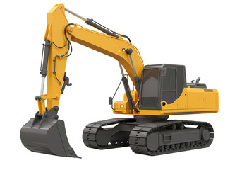Powerful Excavator Heavy Equipment Image isolated on transparent background