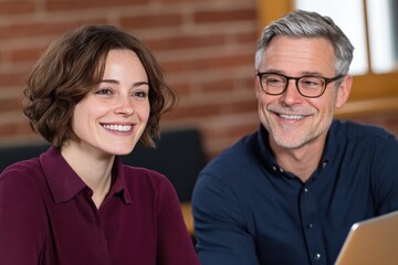 People smiling during meeting