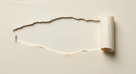 Torn Paper Reveals Soft Light Background. AI Generated