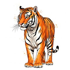 Fototapeta premium tiger on a white background
