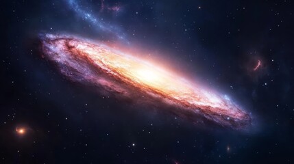 Obraz premium Ethereal galaxy with swirling stars and vibrant colors captured in deep space, showcasing the beauty of the universe