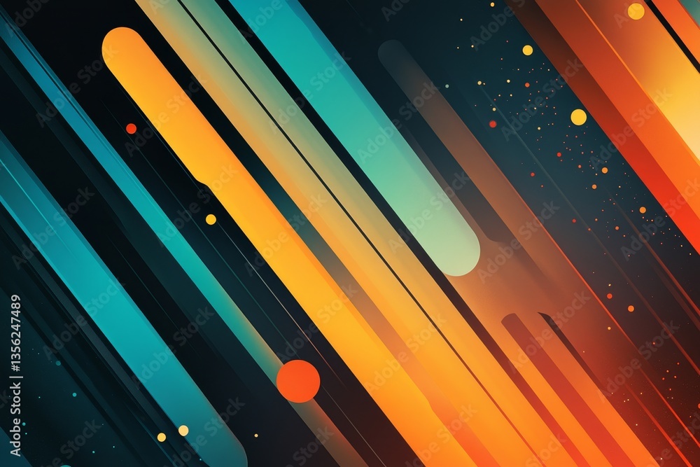Aufkleber vibrant cascading strokes of color a dynamic abstract background with lively energy