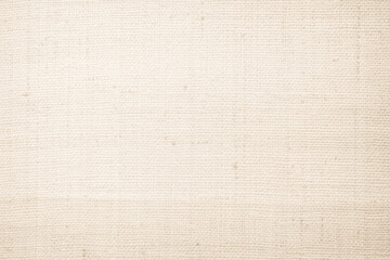 Brown sackcloth woven texture background in natural pattern. Jute hessian burlap, linen background in light beige cream color blank. Weaving canvas fiber line cotton cloth textured as organic.