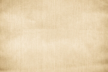 Brown sackcloth woven texture background in natural pattern. Jute hessian burlap, linen background in light beige cream color blank. Weaving canvas fiber line cotton cloth textured as organic.