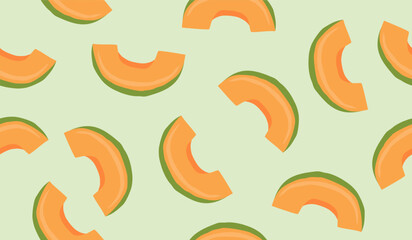 Cute melon fruits seamless pattern background