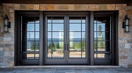 Fototapeta premium A Double Aluminum Front Door