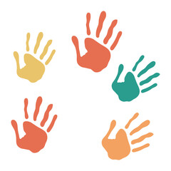 Obraz premium Playful Kids Handprint Paint