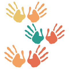 Obraz premium Playful Kids Handprint Paint