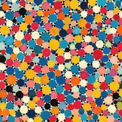 Fototapeta premium Vibrant Abstract Pattern of Colorful Circles on a Dark Background, Ideal for Modern Art and Creative Design Projects