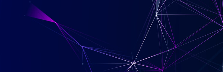 Abstract digital communication points. Technological background. Network connection structure. Color plexus effect. 3D