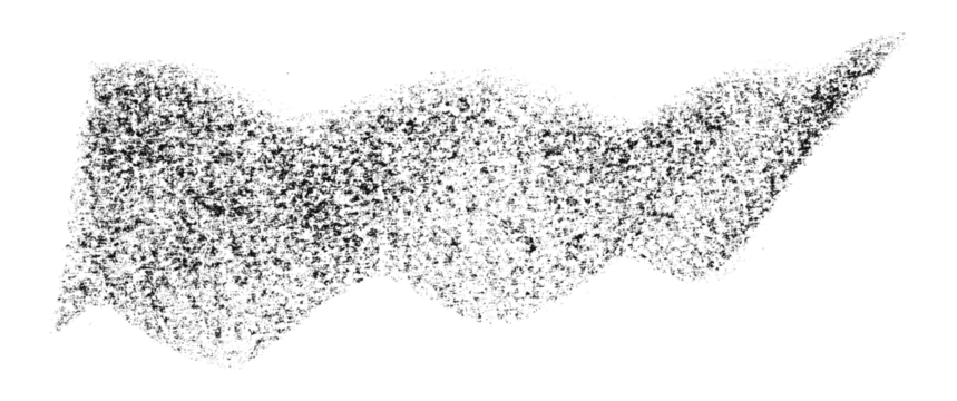 Separate black crayon brush strokes on transparent background.