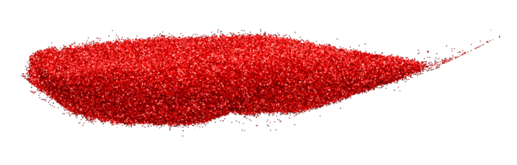 Red diamond powder isolated on transparent background