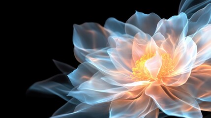 Abstract floral design, digital art, light, dark background