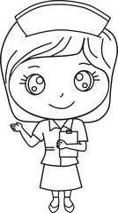 Cute Cartoon Nurse Character Illustration