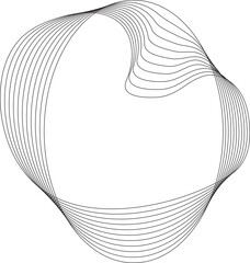Oval, ellipse line blending with fluid forms. Design element