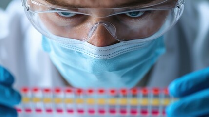 Biotechnologist analyzing dna samples in laboratory setting scientific research precision technology focused environment