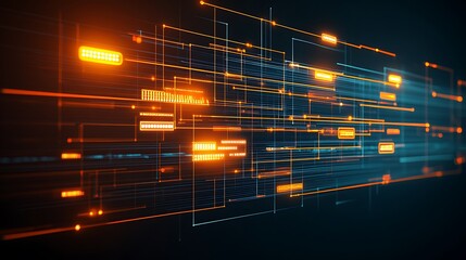 Abstract digital network data flow.