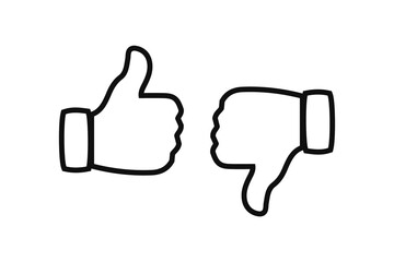 Like Icon, dislike icon, outline, Thumbs Up icon vector, hand like icon, Feedback and rating thumbs up