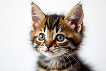 Obraz premium Adorable kitten portrait, close up view of a young cat with beautiful green eyes.