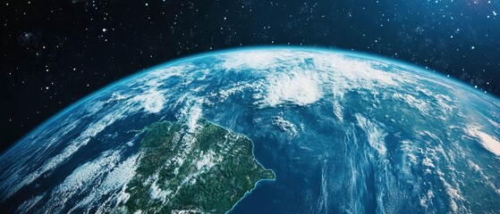 Obraz premium Earth from space, beautiful planet view, global awareness, sustainable future, World Earth Day, environmental protection, breathtaking natural beauty, blue oceans.