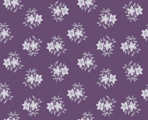 Japanese Pretty Bouquet Motif Vector Seamless Pattern