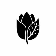 creative details Tulip with Leaf Icon vector illustration