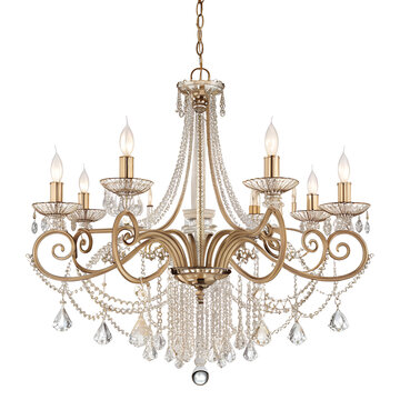 Elegant crystal chandelier on a transparent background