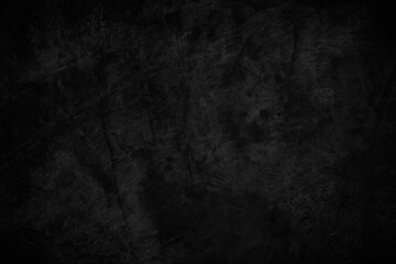 Close up retro plain dark black cement & concrete wall background texture for show or advertise or promote product and content on display. Colour old concrete wall design vintage grunge element.